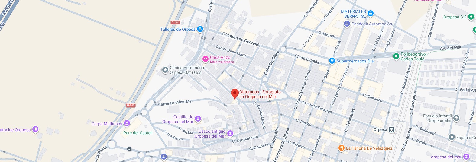 Mapa del estudio de Obturados en Oropesa del Mar, calle Ramón y Cajal 5